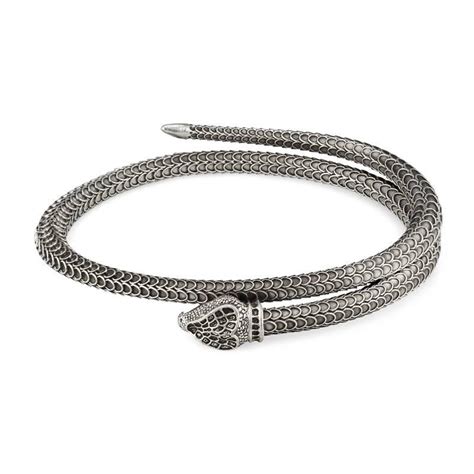 gucci garden silver snake bracelet|gucci bracelet men's snake.